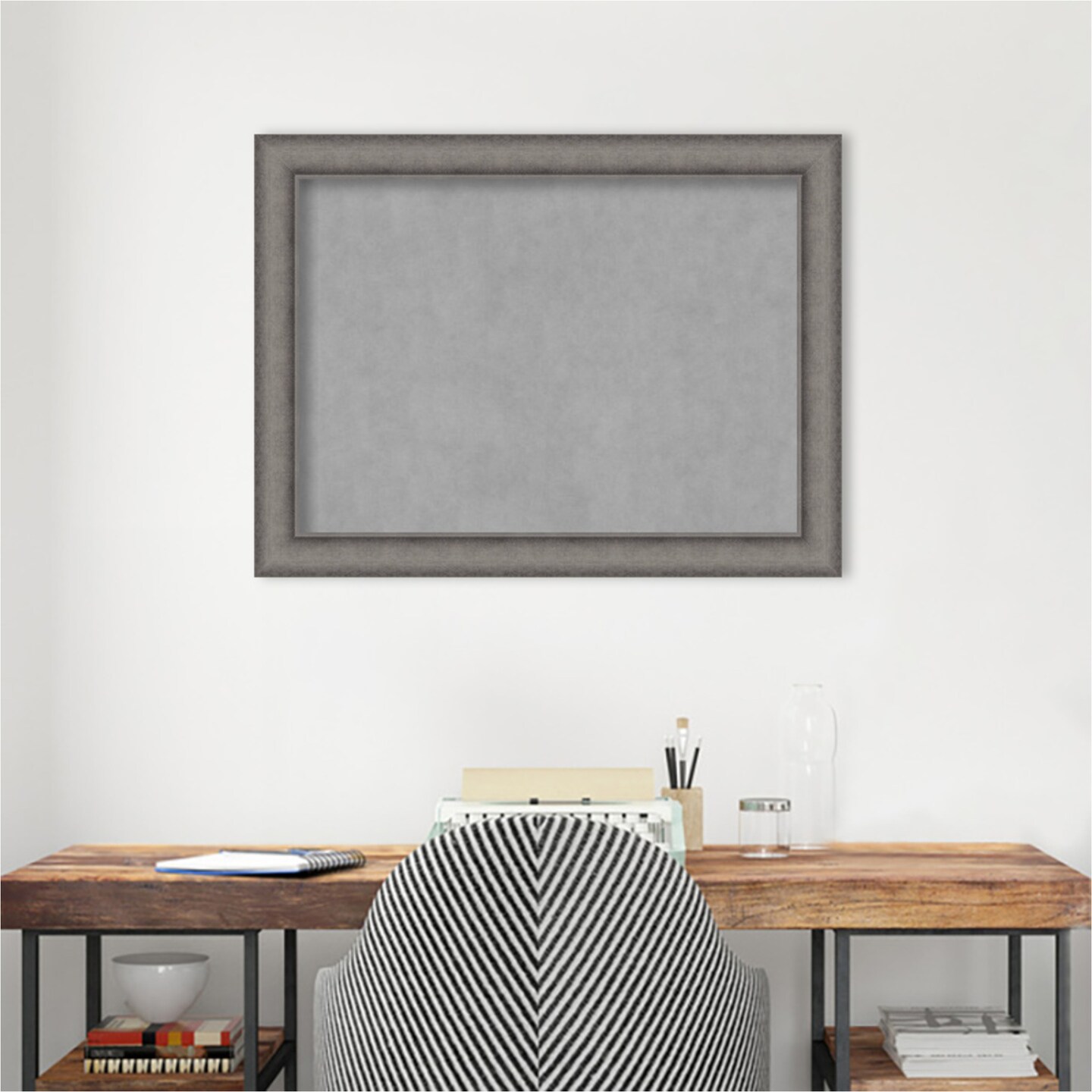 Burnished Concrete Wood Framed Magnetic Board