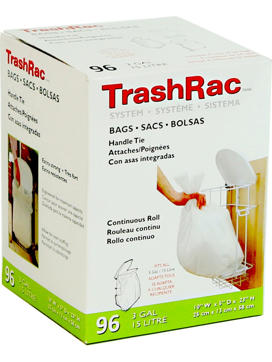 TrashRac® 3 Gal. Kitchen Waste Bags (4 Rolls of 24 Bags Each) (96-Count)