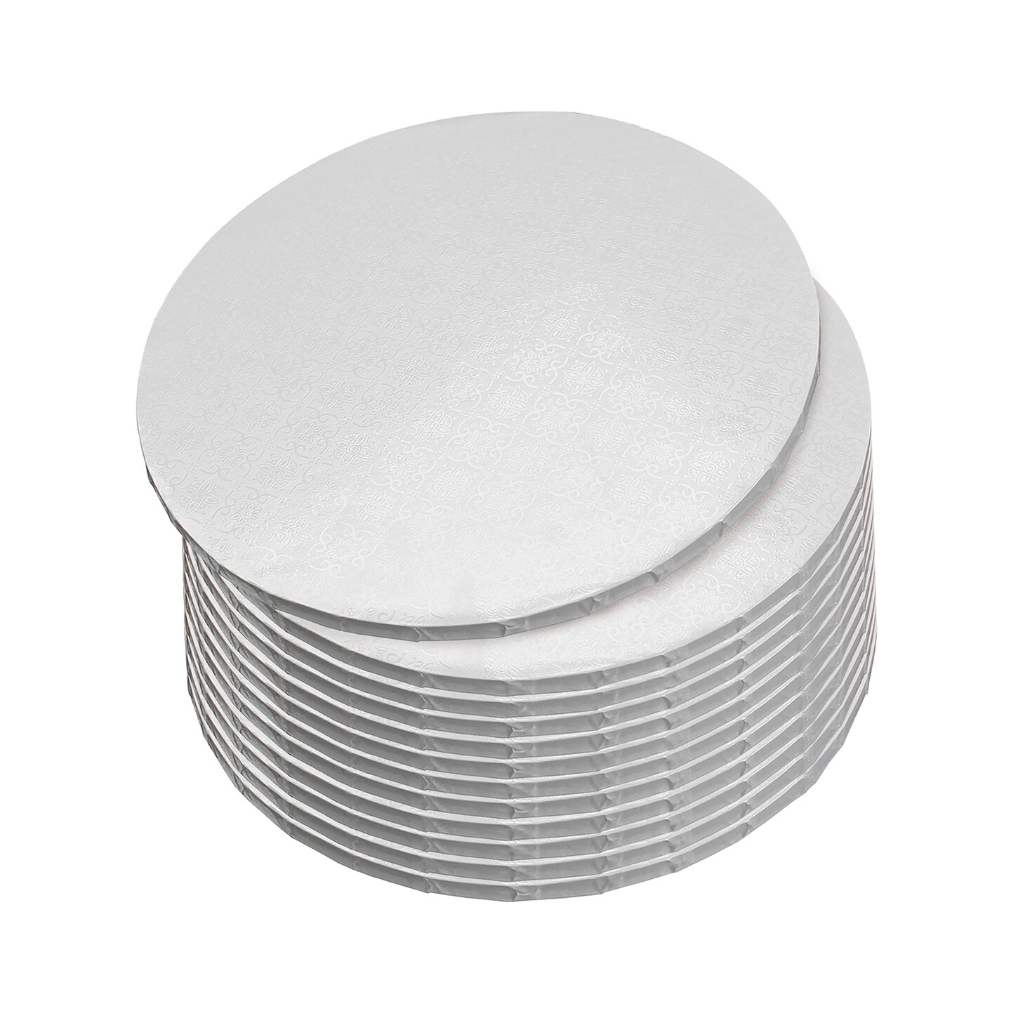Spec101 Round Cake Boards Bulk 12pk - 12 Inch Cake Drum with 1/2 Inch Foil Edge