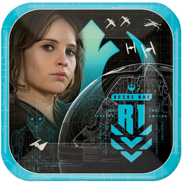 Designware Plates - Star Wars - Small 7 Inch - Paper - 8ct - Square - Rogue One