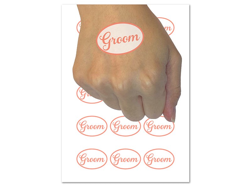 Wedding Groom Party Group Temporary Tattoo Water Resistant Fake Body Art Set Collection (1 Sheet)