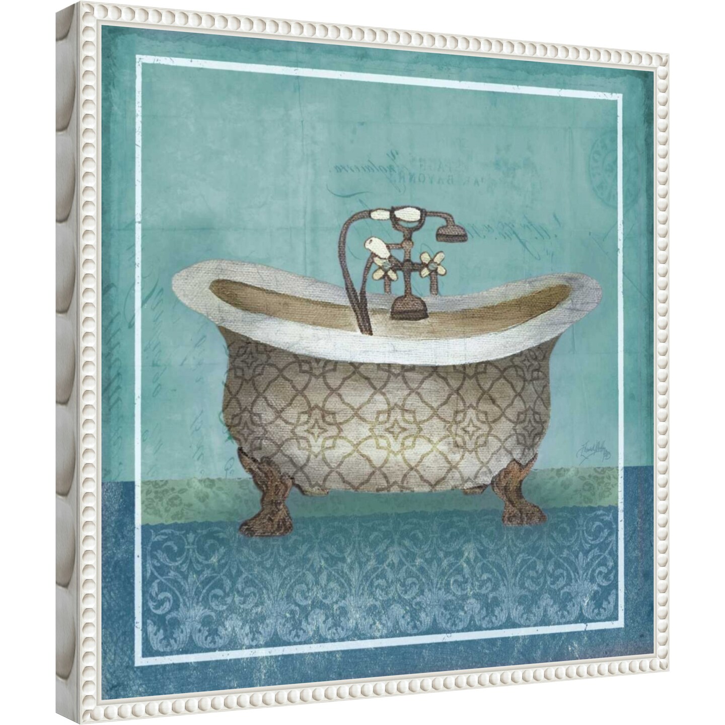 Regal Blue Tub II by Elizabeth Medley Framed Canvas Wall Art