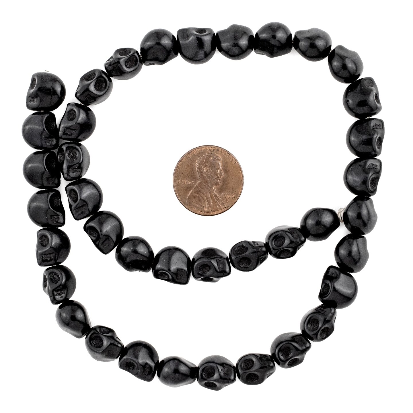 TheBeadChest Black Skull Beads (10mm)