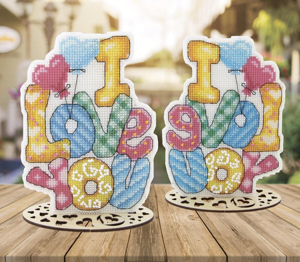 Counted cross stitch kit Crystal Art &#x22;Valentine&#x27;s Day. I love you&#x22;