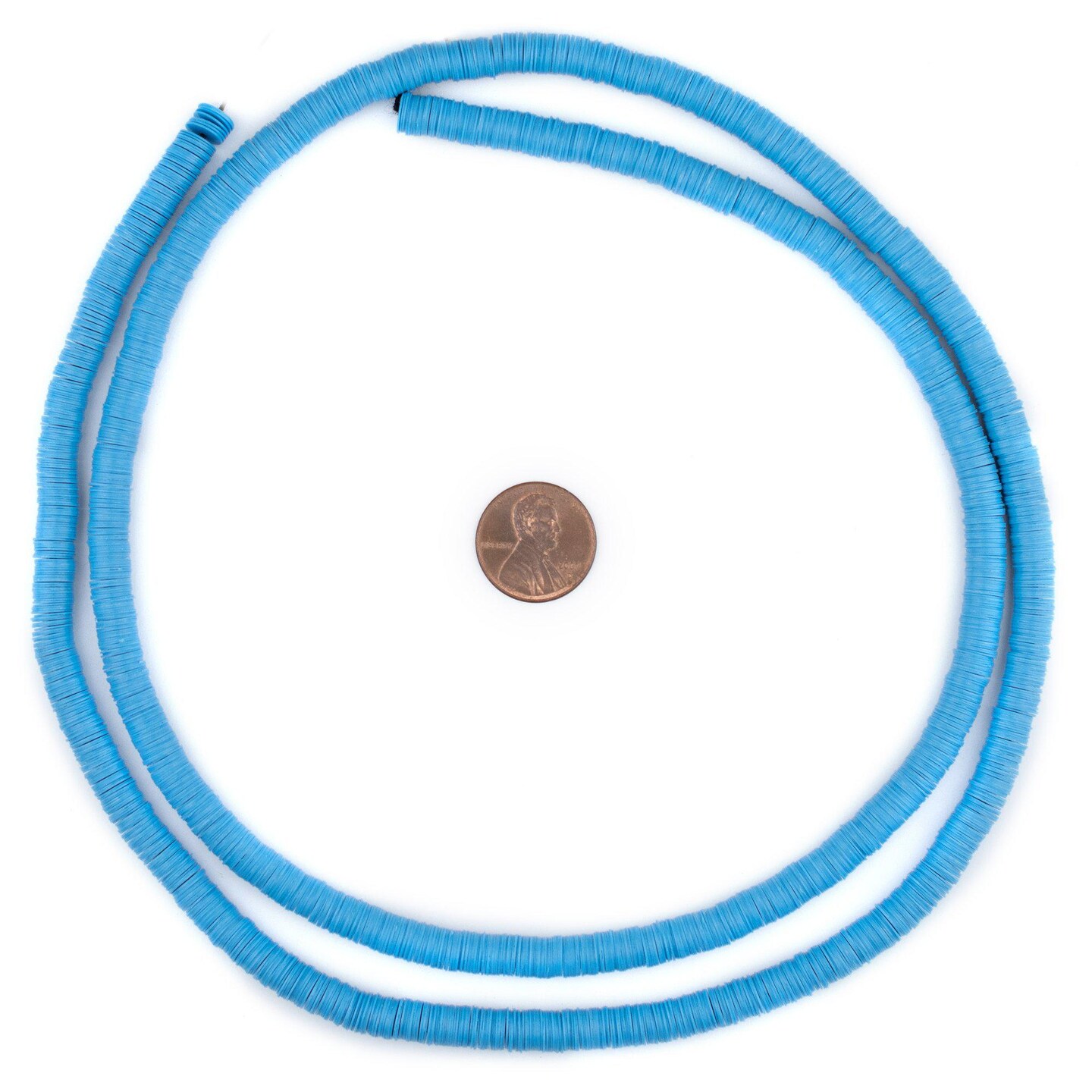 African Vinyl Beads, Ghana Vulcanite Crafts Supplies for DIY Jewelry Making, Necklaces, Bracelets (6mm, Sapphire Blue)
