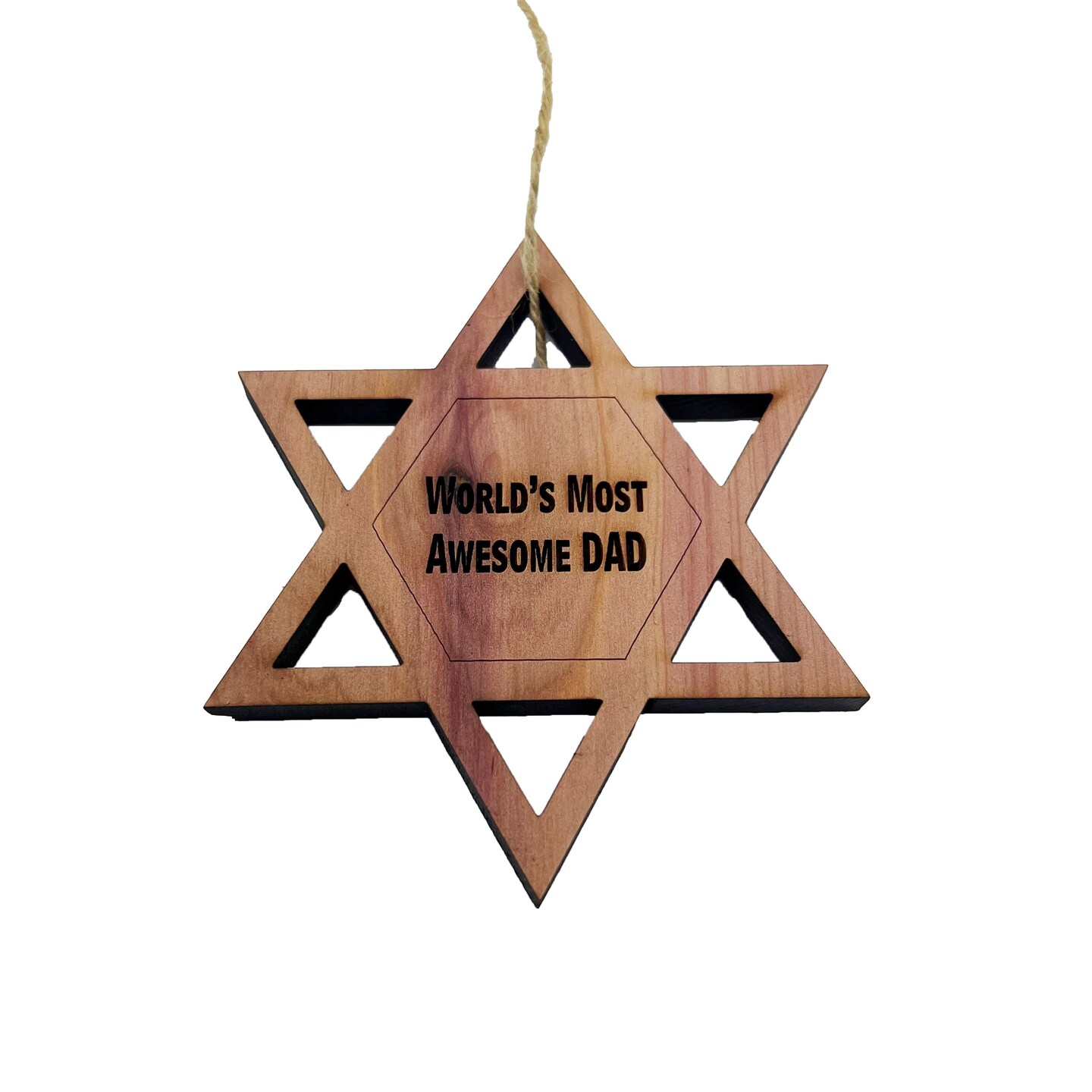 Star of David - Cedar Ornament
