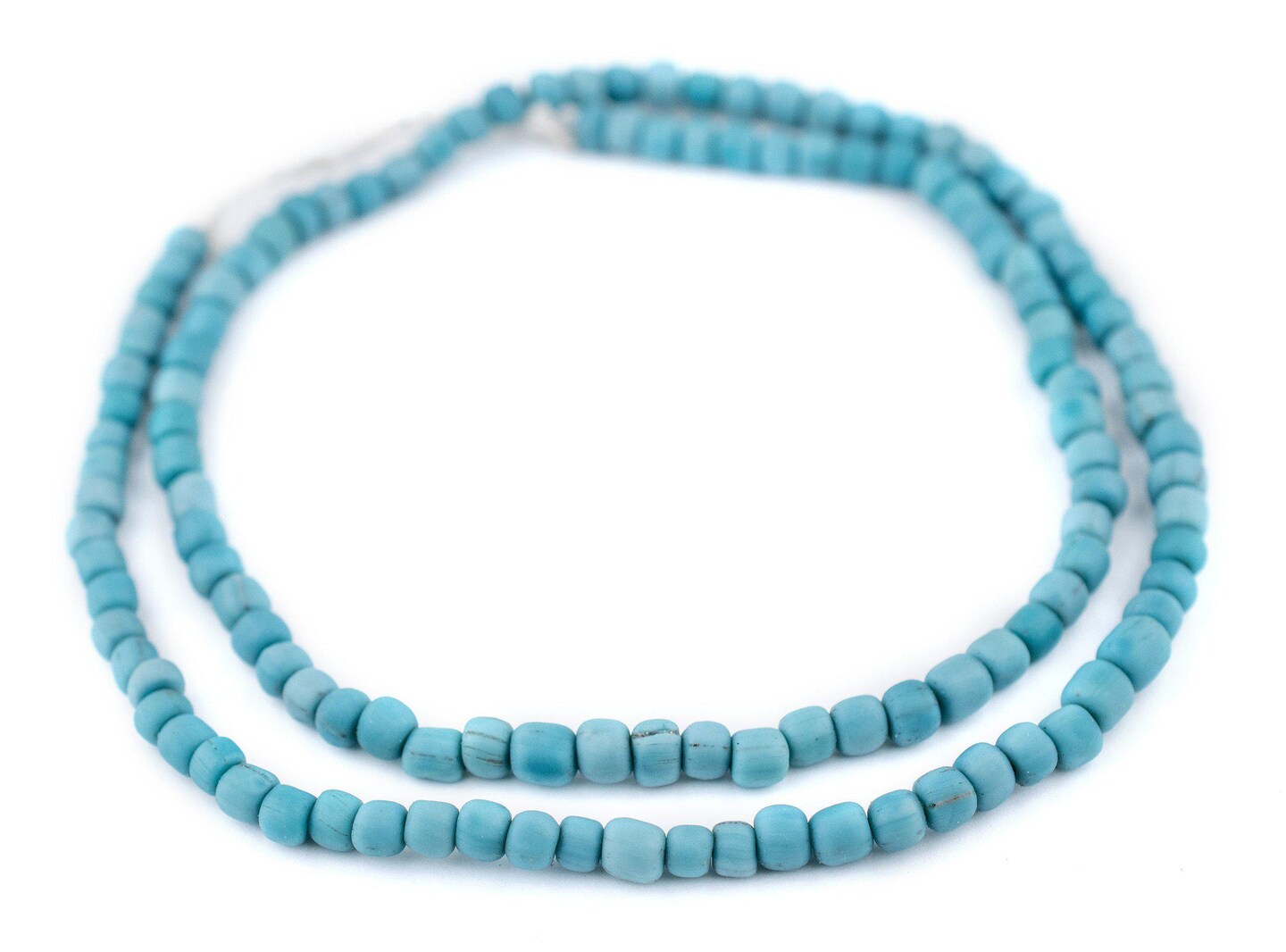 TheBeadChest Indonesian Glass Beads, Small Java Bali 4mm Spacers Jewelry Making Supplies for Necklaces, Bracelets, DIY Crafts (Turquoise)
