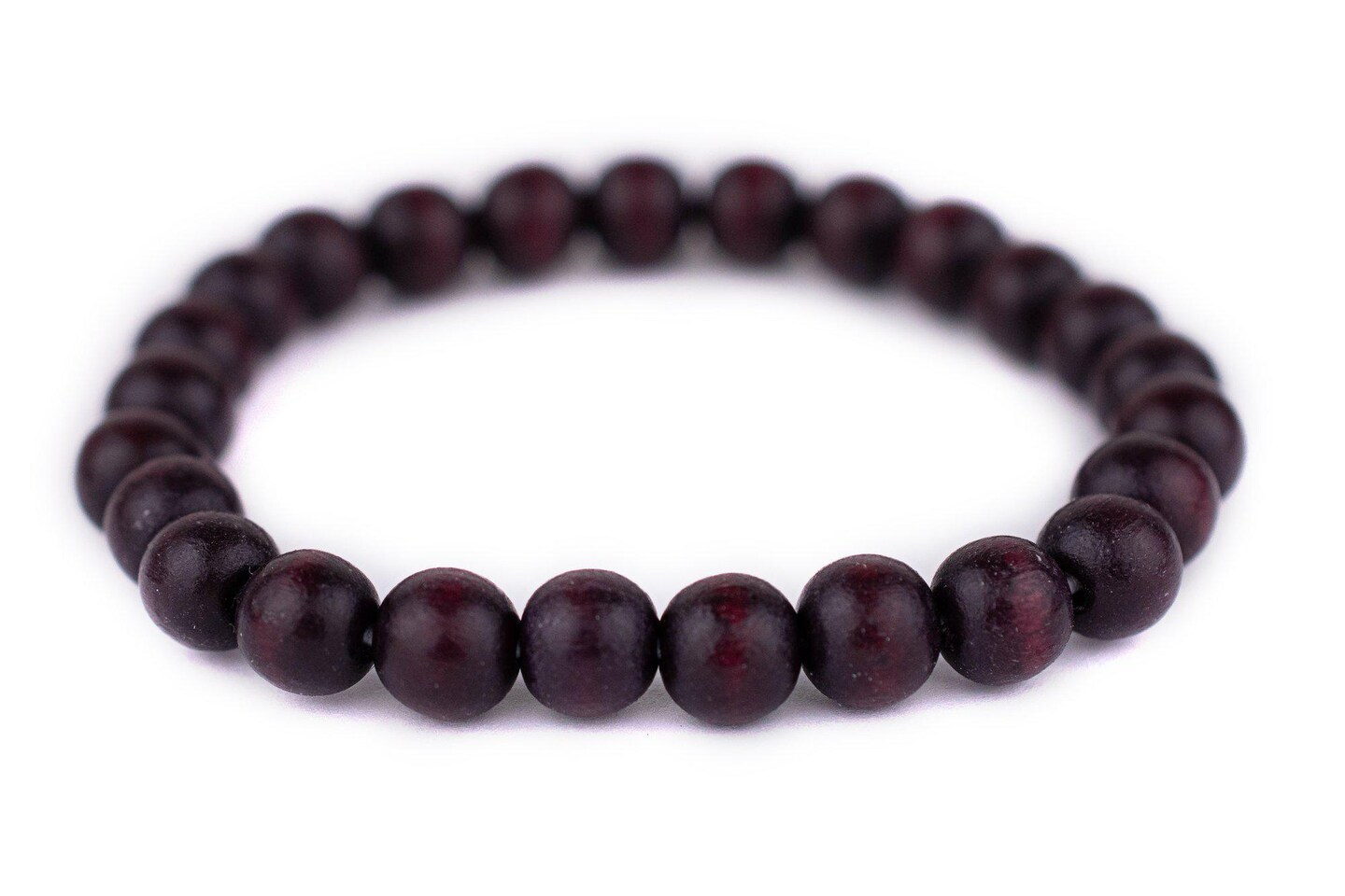 TheBeadChest Wood Stretch Bracelet, Dark Brown - Stackable Beaded Jewelry, Unisex for Men &#x26; Women