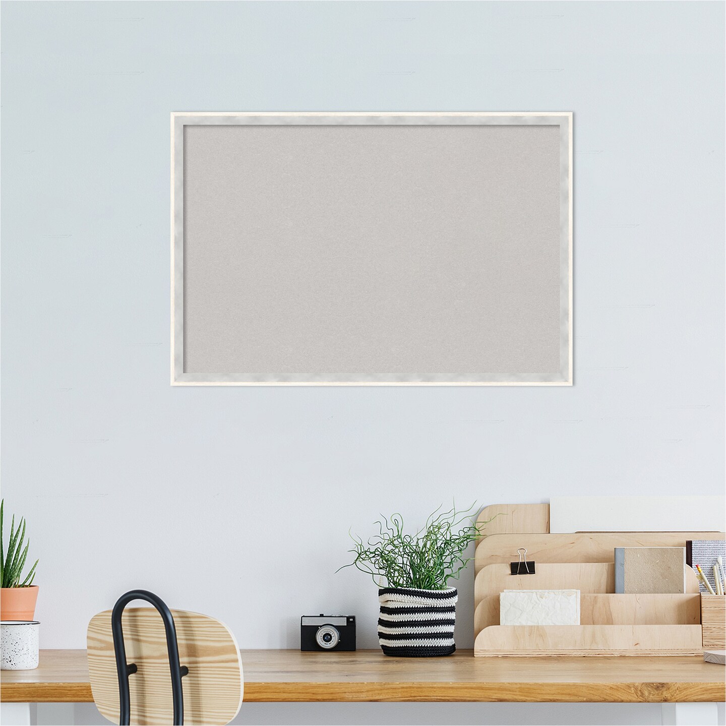Paige Wood Framed Corkboard, Grey Cork
