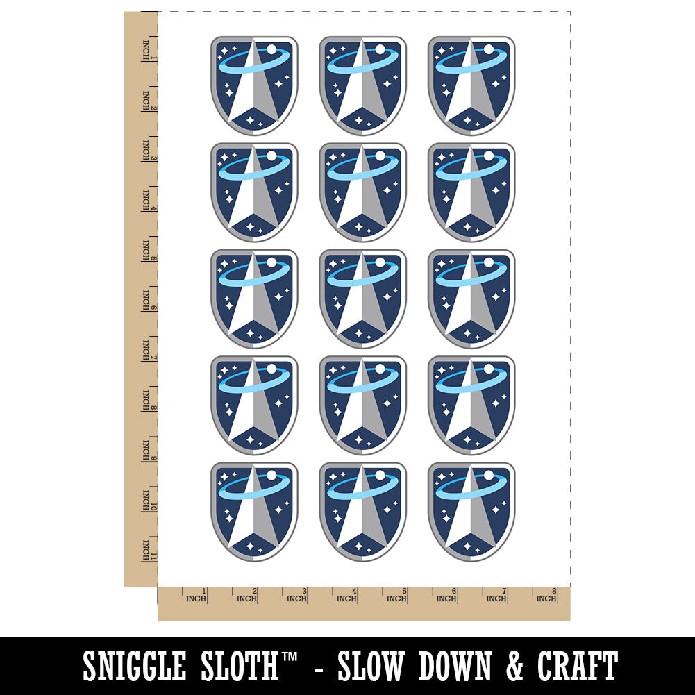 Science Fiction Space Force Orbit Logo Temporary Tattoo Water Resistant Fake Body Art Set Collection (1 Sheet)