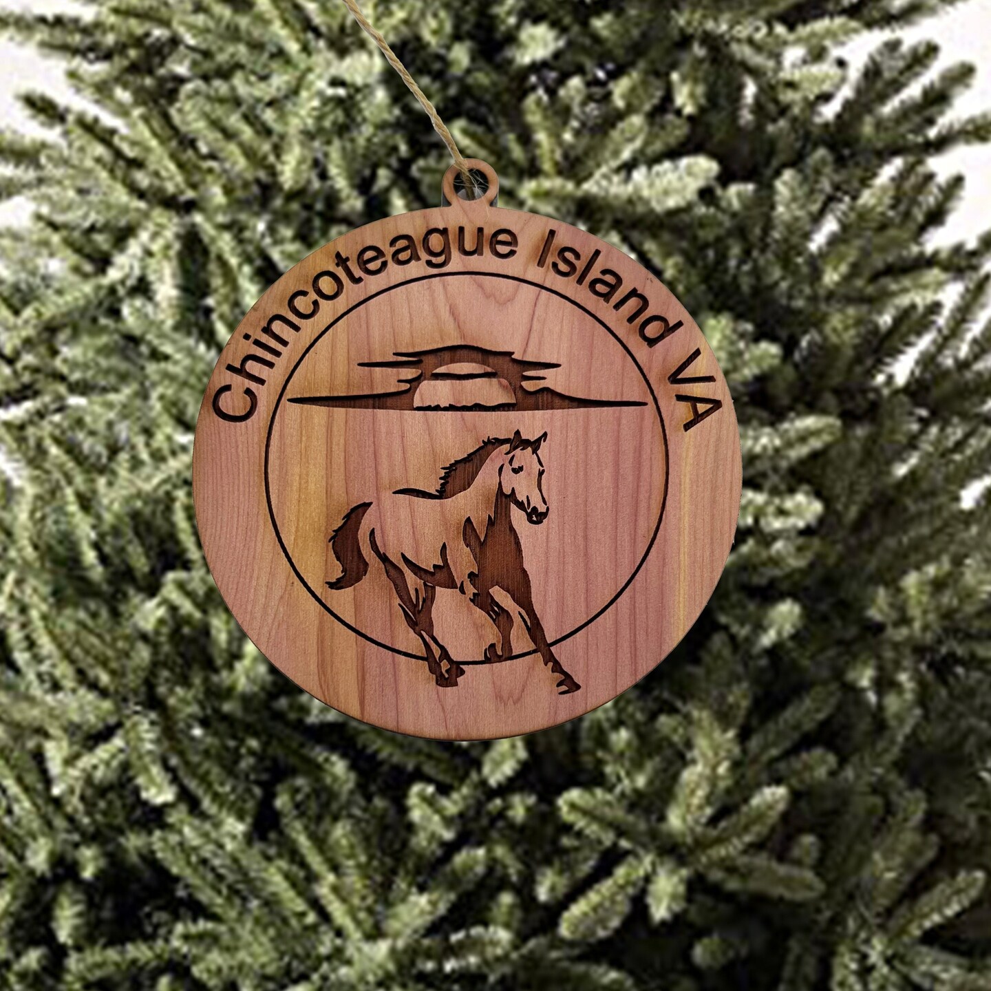 Chincoteague Island VA - Cedar Ornament Chincoteague Island VA - Cedar Ornament