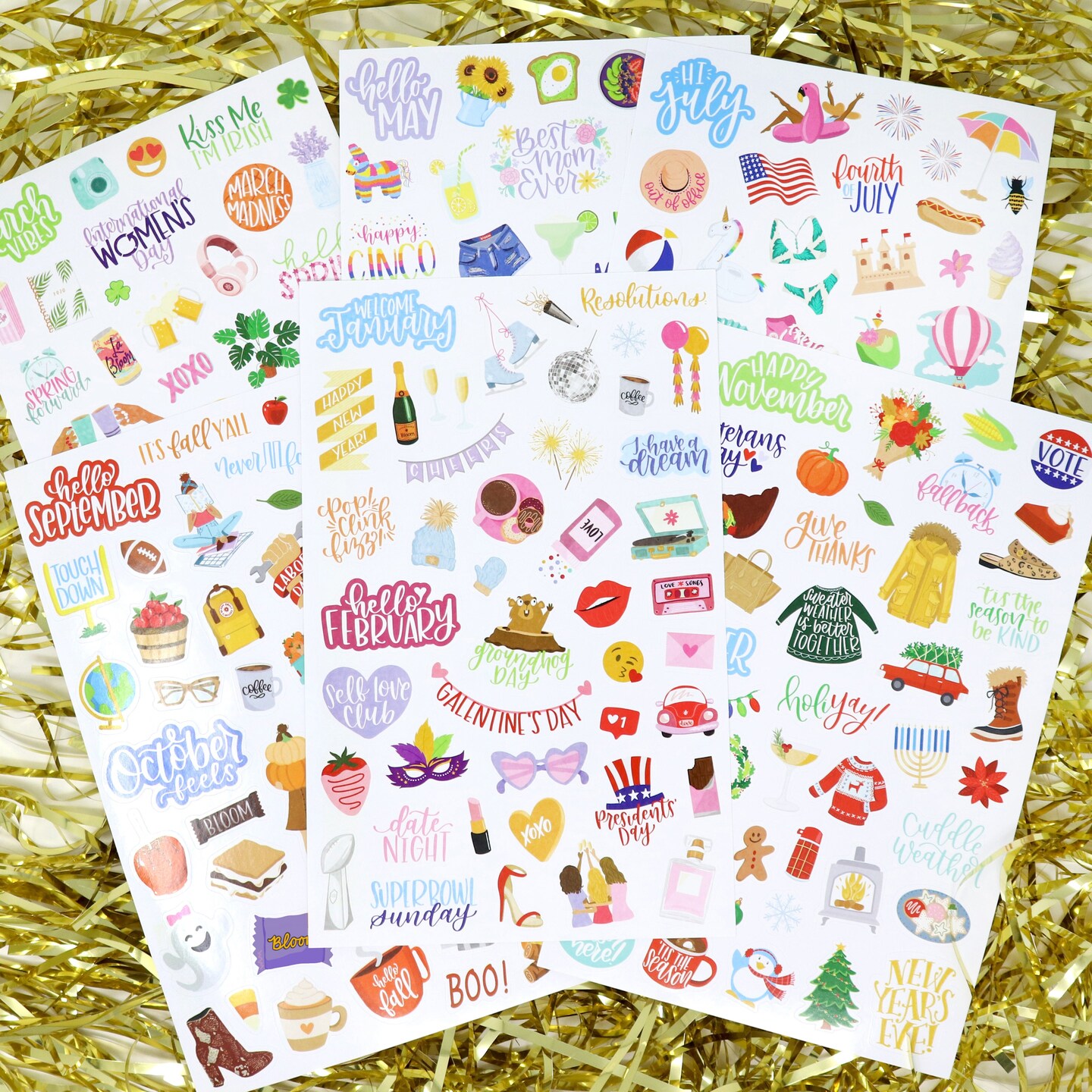 bloom daily planners Sticker Sheets, Holiday Planner Stickers