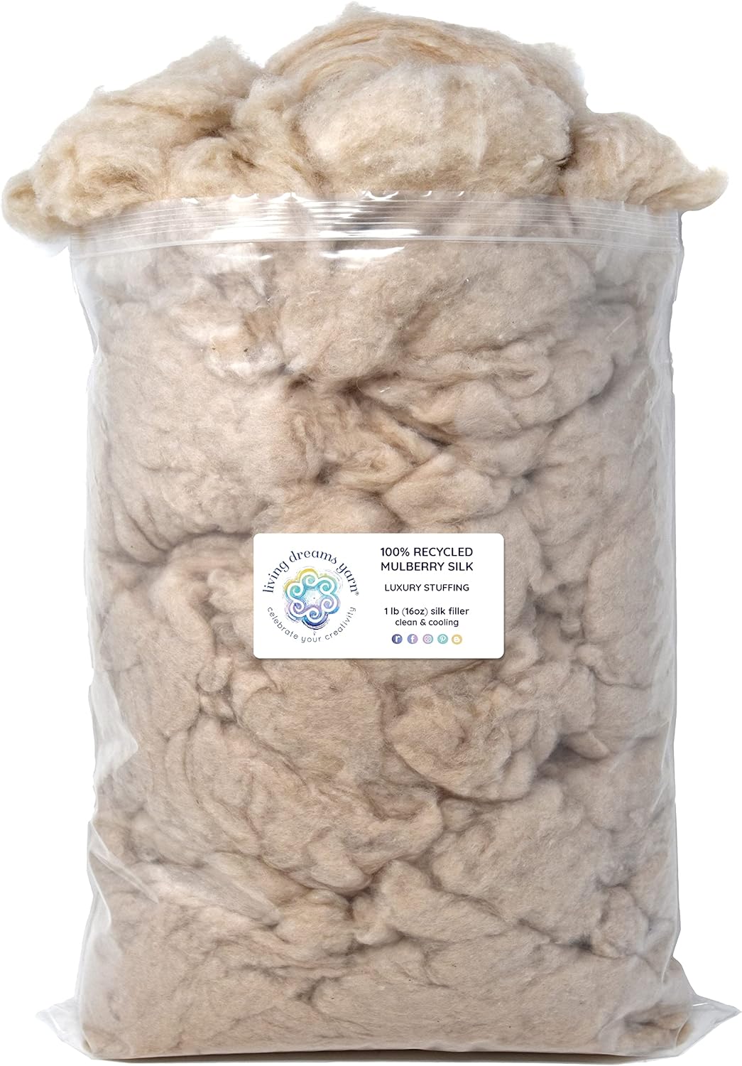 1 lb RECYCLED MULBERRY SILK Filler for Stuffing. Baby Soft, Cooling, Eco-Friendly.