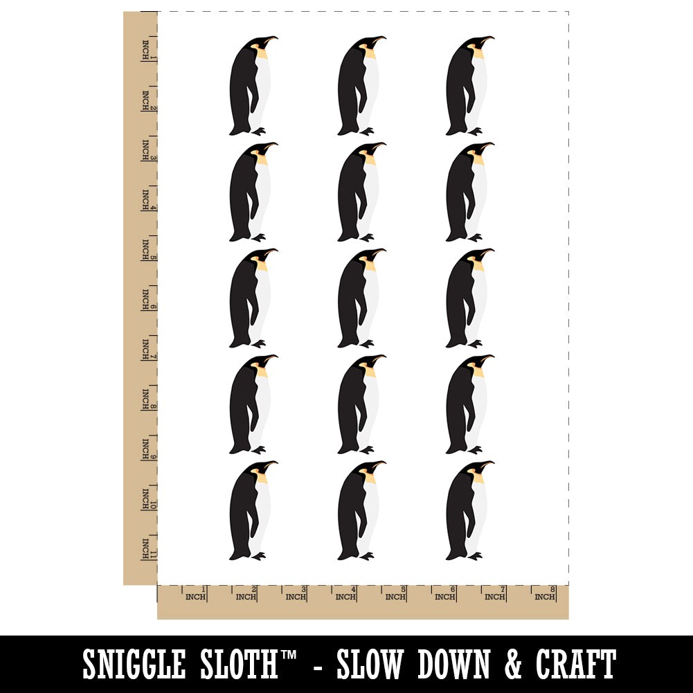 Emperor Penguin Profile Temporary Tattoo Water Resistant Fake Body Art Set Collection (1 Sheet)
