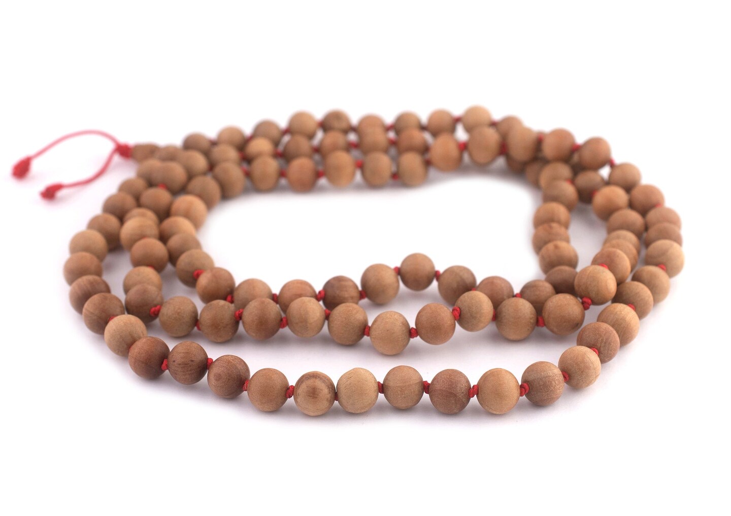 TheBeadChest Hand Knotted Natural Sandalwood Mala Beads (10mm)