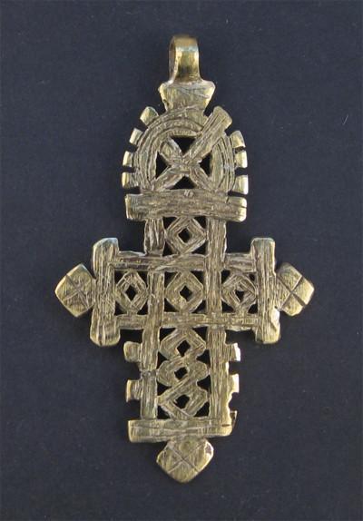 Brass Ethiopian Coptic Cross Pendant, African Abyssinian Design, Orthodox Christian Pendant for Jewelry, The Bead Chest