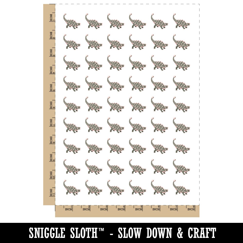 Ankylosaurus Dinosaur Temporary Tattoo Water Resistant Fake Body Art Set Collection (1 Sheet)