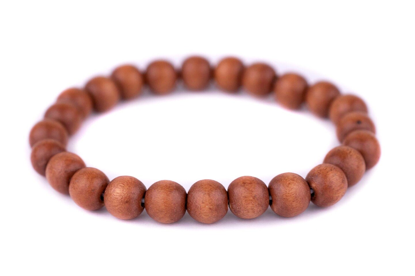 TheBeadChest Wood Stretch Bracelet, Light Brown - Stackable Beaded Jewelry, Unisex for Men &#x26; Women