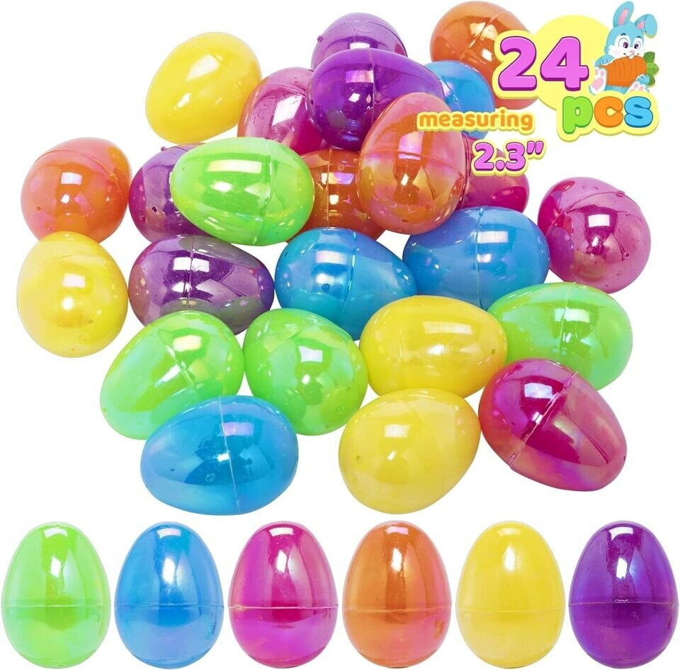 24 Pcs 2.3&#x22; Easter Eggs Iridescent Color for Filling Specific Treats Party