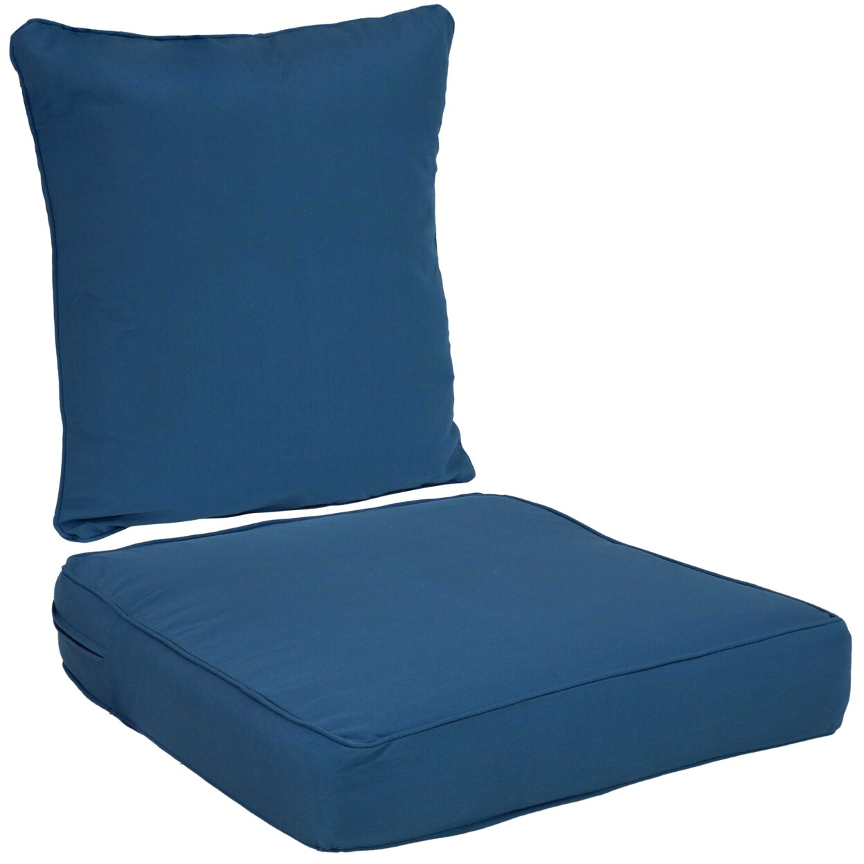 Sunnydaze   Indoor/Outdoor Polyester Back and Seat Cushions - Blue