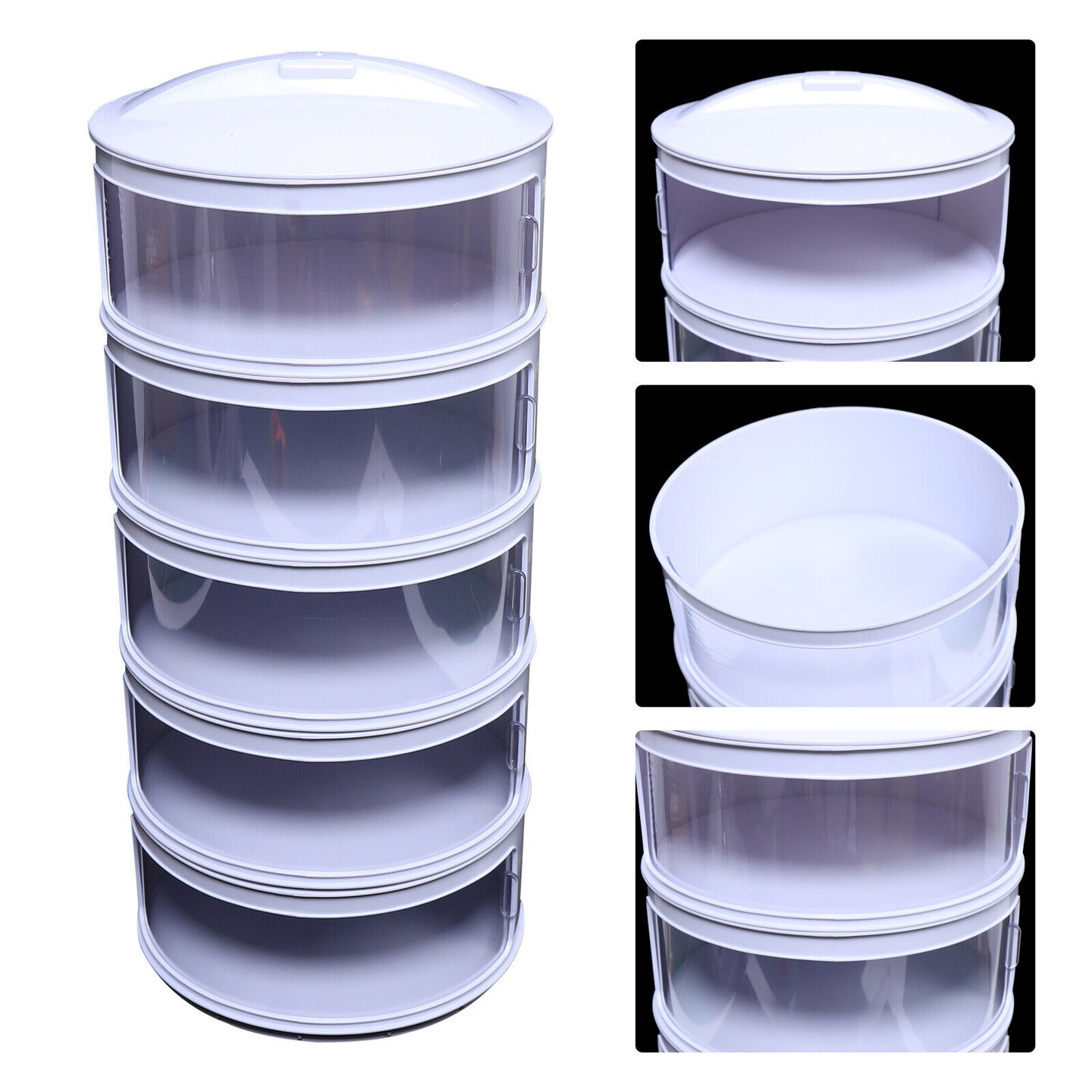 Kitcheniva 5 Layer Round Stackable Food Storage Box