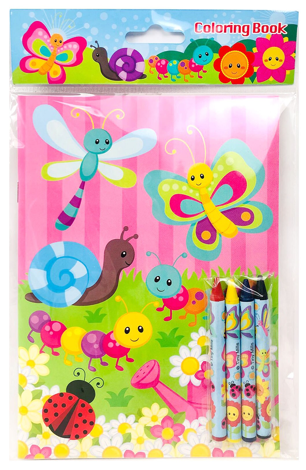 Tiny Mills Butterfly Spring Insect Coloring Books with Crayons Party Favors with 12 Coloring Books and 48 Crayons