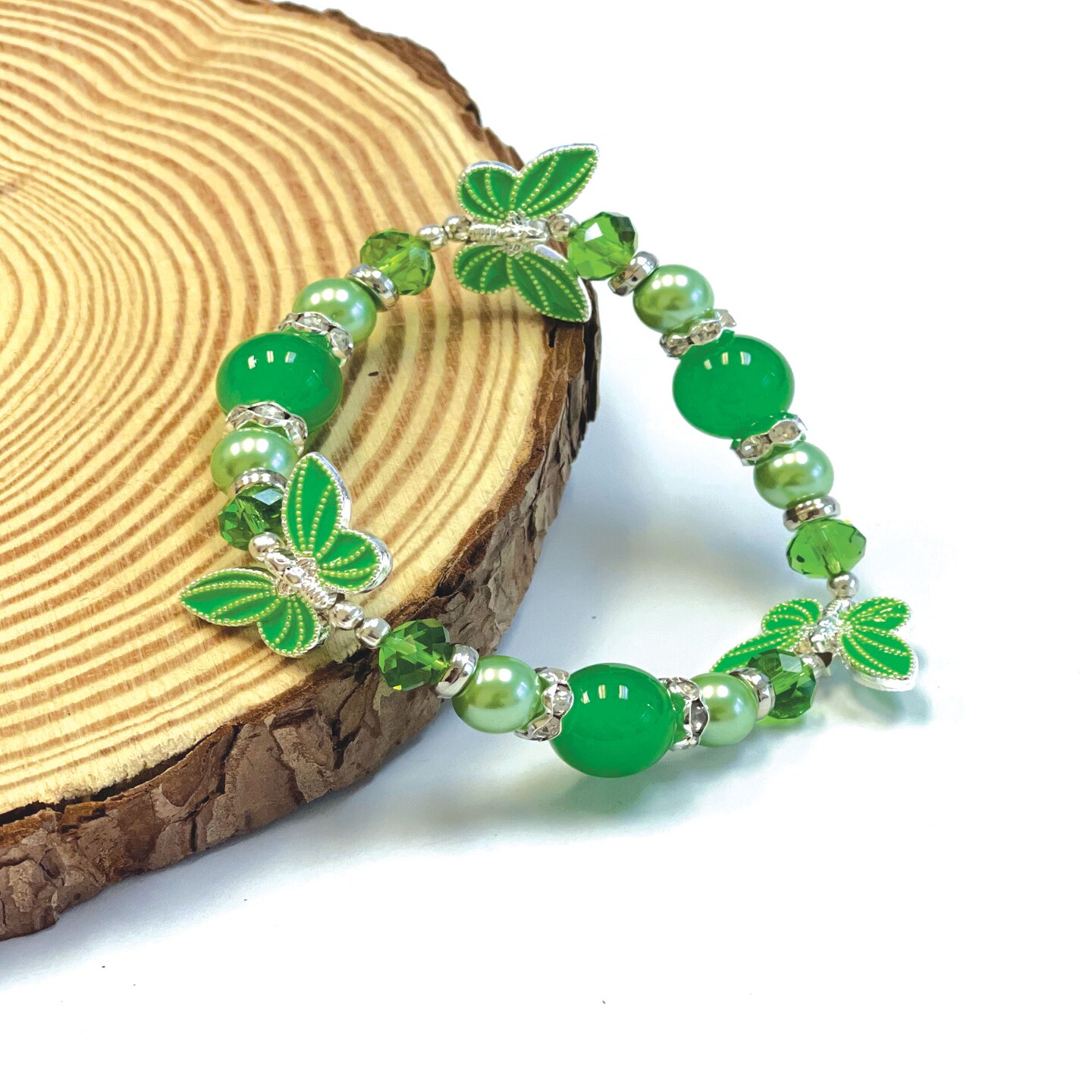 Emerald Butterfly selling Bracelet, Handmade Ladies Bracelet