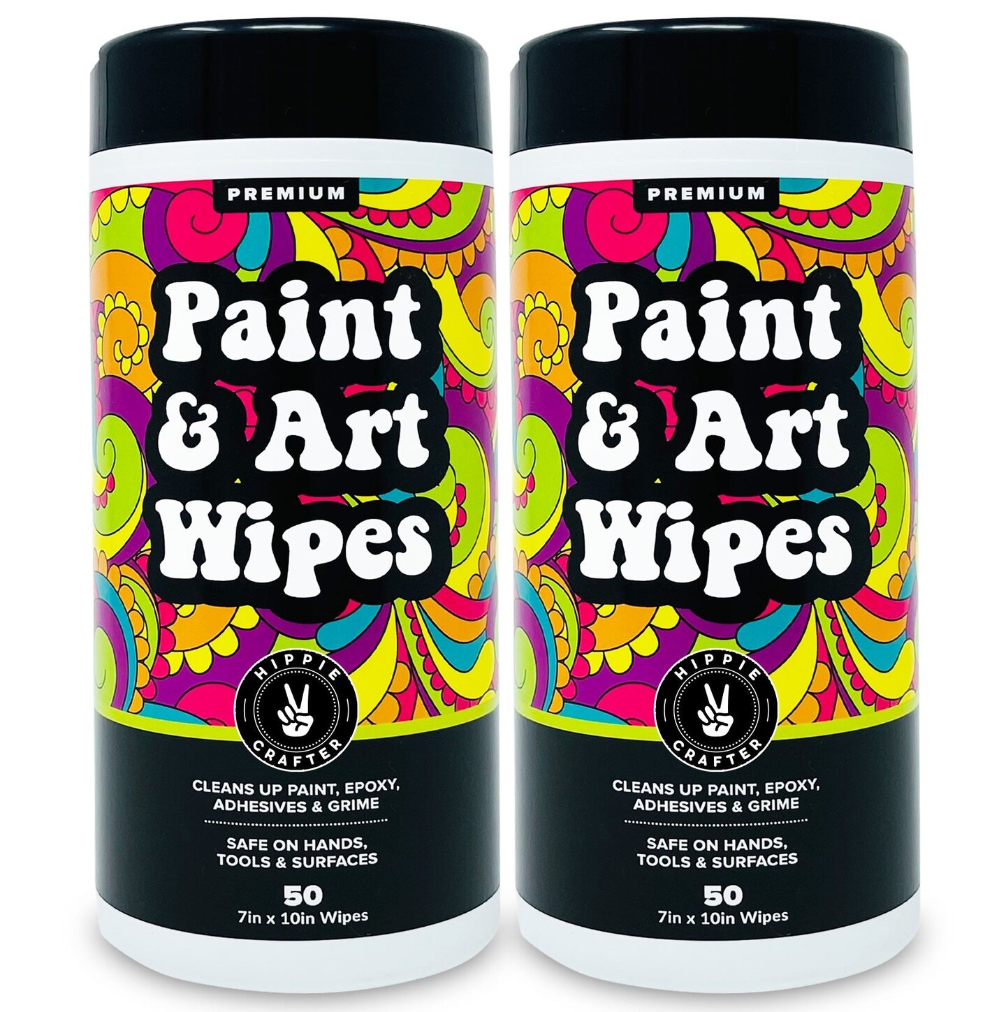 Paint &#x26; Art Wipes Paint Remover Wipes Cleaner Epoxy Glue Stains Latex, Acrylic Hand Cleaner and Plastic, Metal or Wood Surfaces, Floors, Brushes, Flat Paint Heavy Duty Cleaning