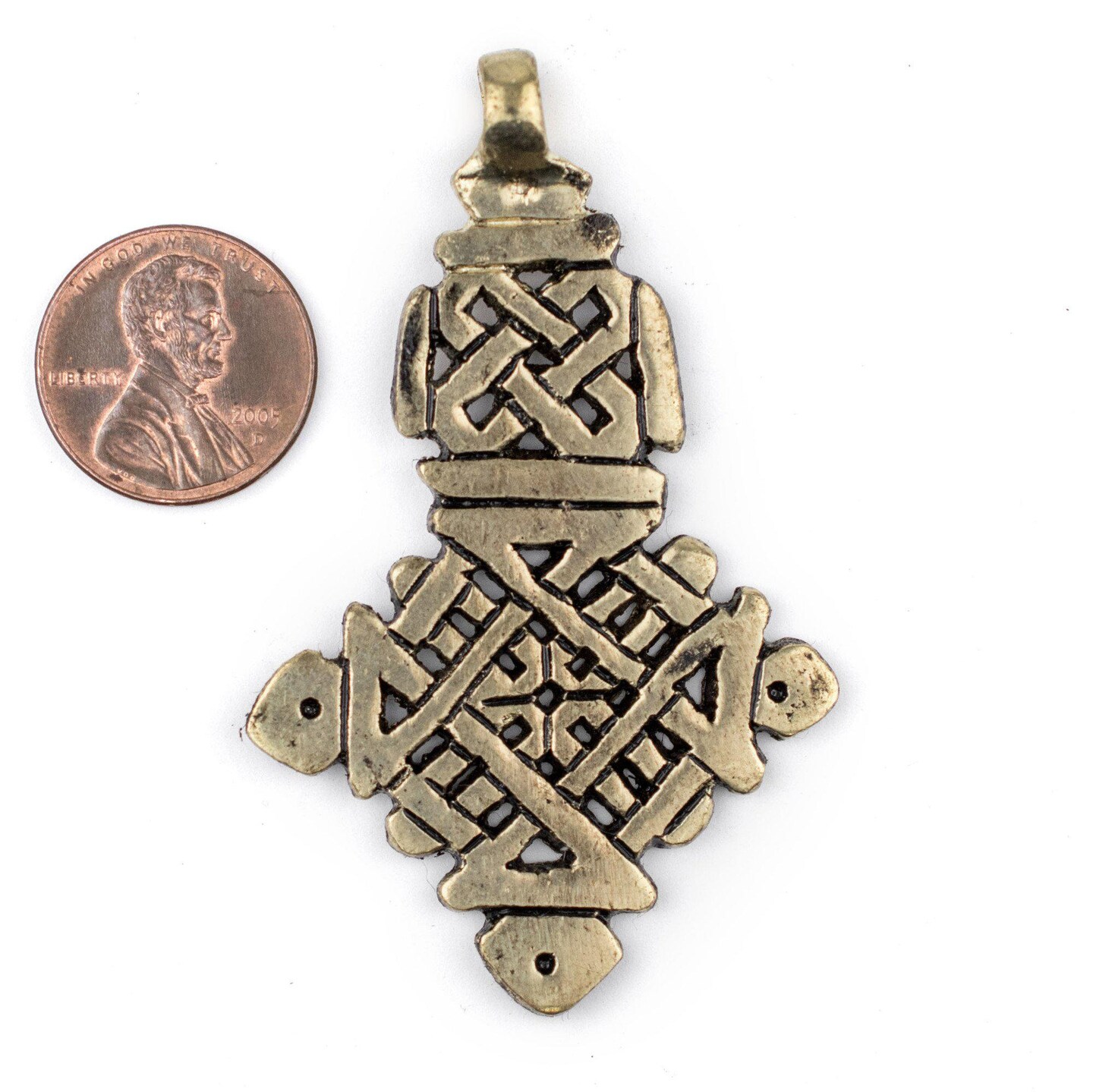 Brass Ethiopian Coptic Cross Pendant, African Abyssinian Design, Orthodox Christian Pendant for Jewelry, The Bead Chest