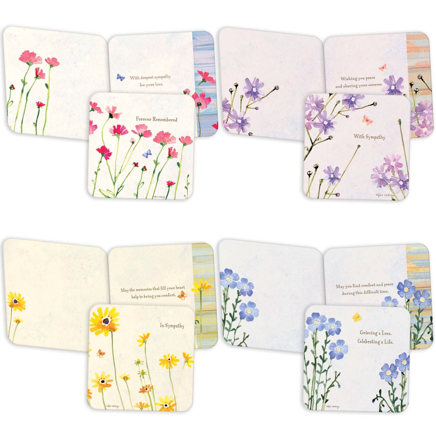 With Sympathy - Boxed Note Card Assortment - 20 Cards &#x26; 20 Envelopes