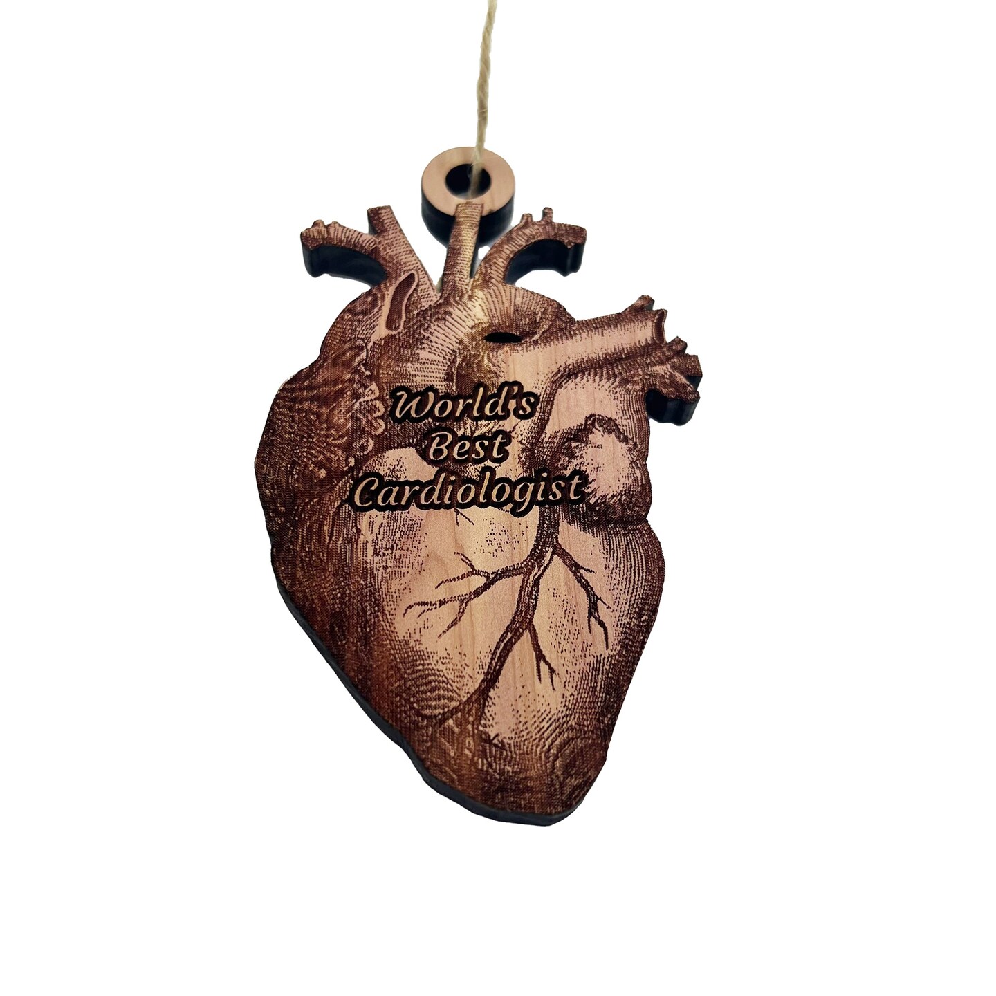 Worlds Best Cardiologist HEART - Cedar Ornament Worlds Best Cardiologist HEART - Cedar Ornament