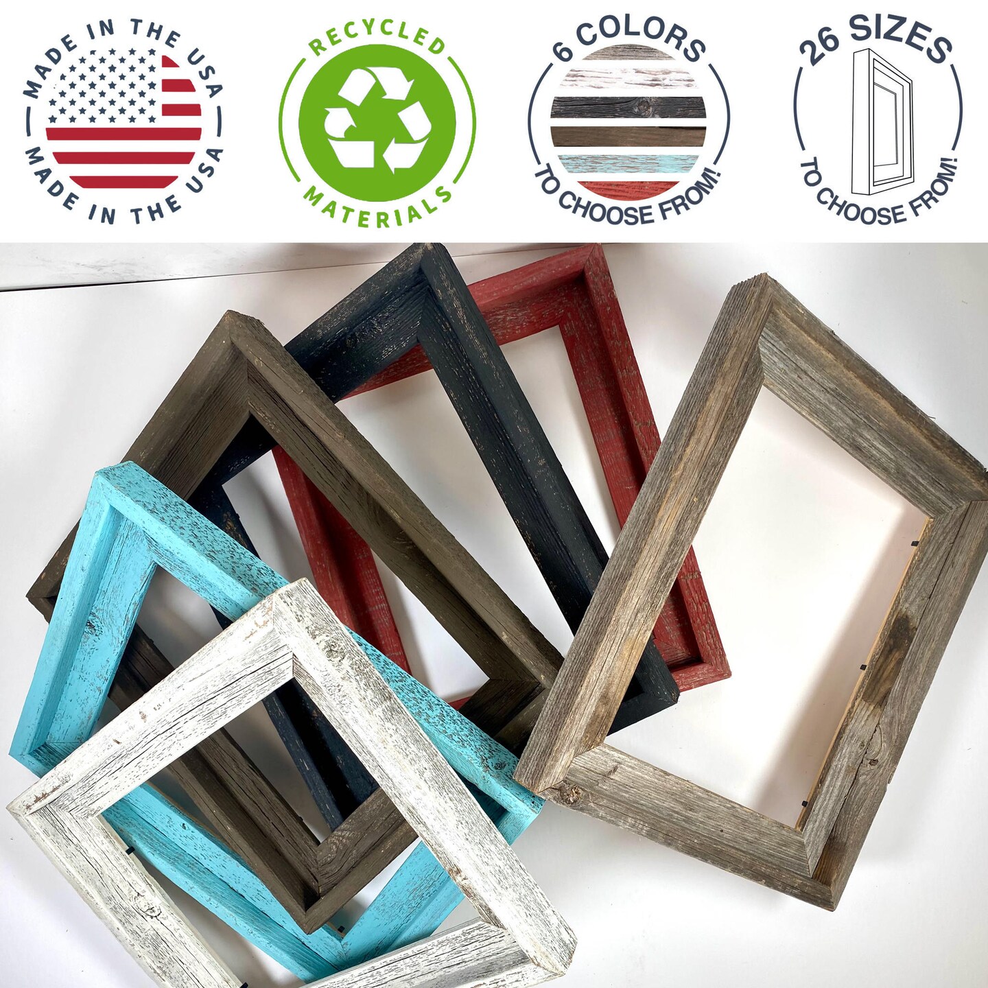 Rustic Farmhouse Signature Series 24 in. x 36 in. Reclaimed Wood Picture Frame
