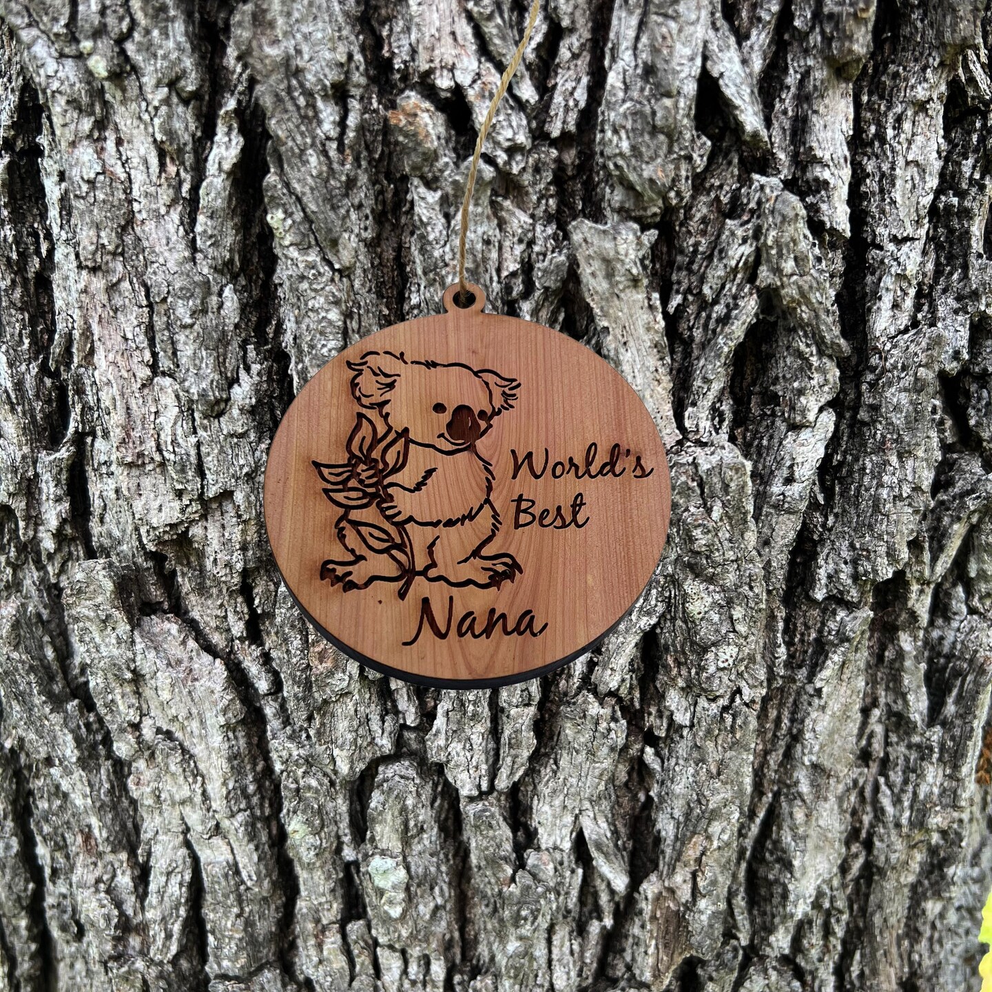 Koala Worlds Best Nana - Cedar Ornament Koala Worlds Best Nana - Cedar Ornament