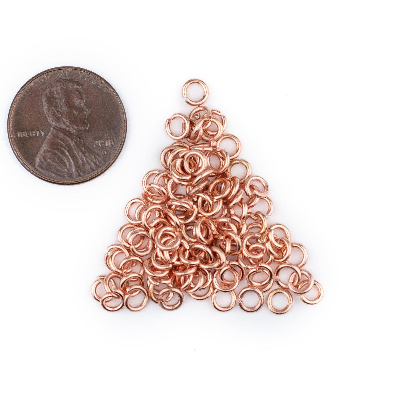 TheBeadChest Copper 4mm Round Open Jump Rings, Pack of 100