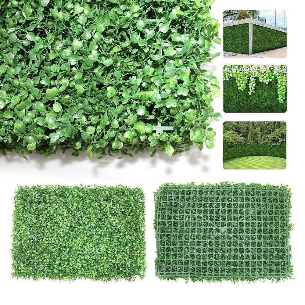 12PcsArtificial Hedge Mat Fence Fake Plant Grass Wall Garden Panels