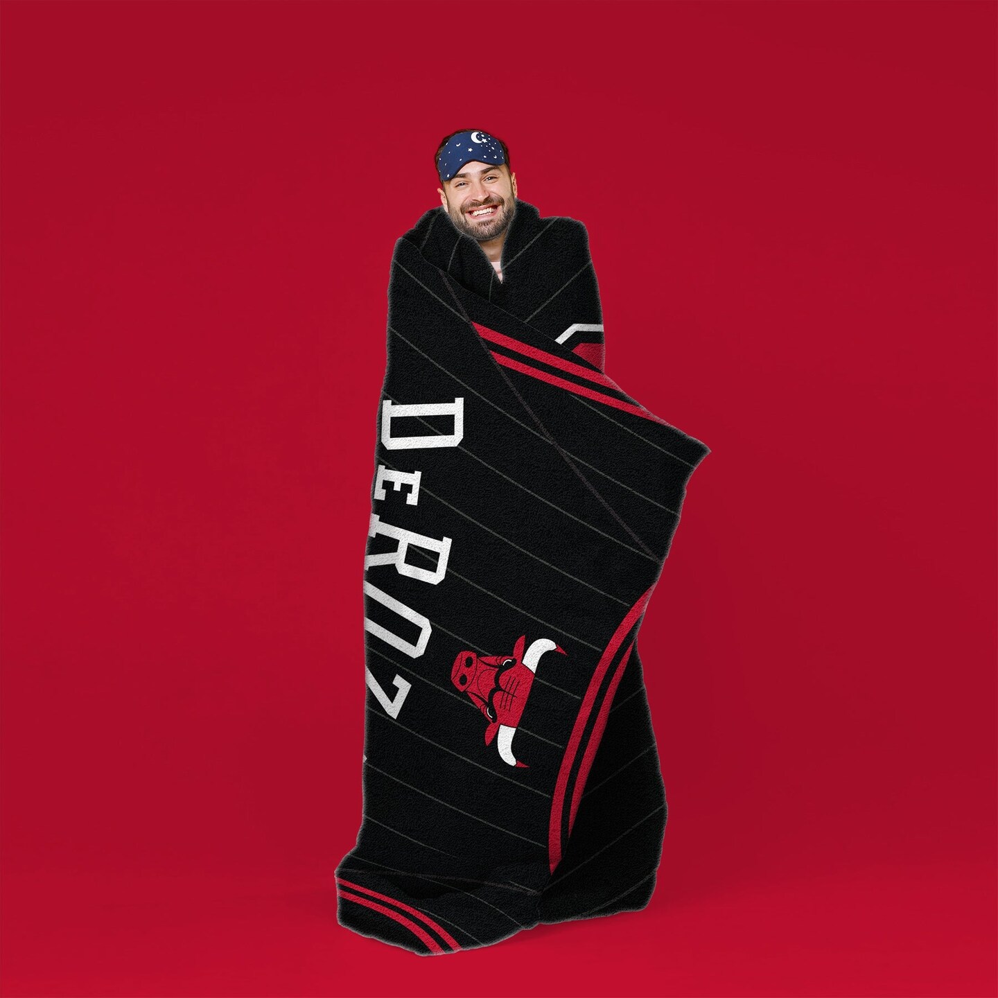 Sleep Squad Chicago Bulls DeMar DeRozan 60&#x201D; x 80&#x201D; Raschel Plush Jersey Basketball Blanket