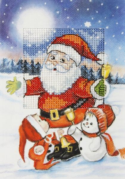 Complete counted cross stitch kit - greetings card &#x22;Santa Claus&#x22; 6245