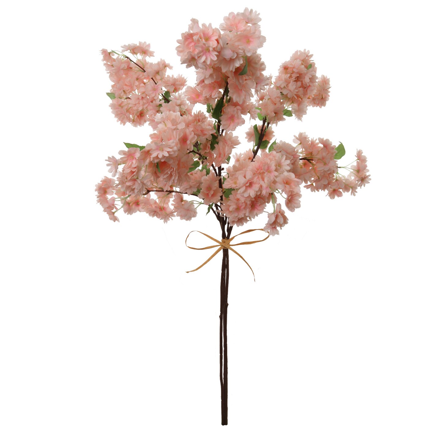 3-Pack Pink Cherry Blossom Stems Lifelike Silk Flowers for Bouquets, Vases & Home Decor