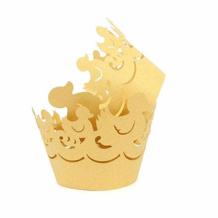 Pearly Yellow-Gold Duck Cupcake Wrappers &#x26; Liners | 25 PC Set