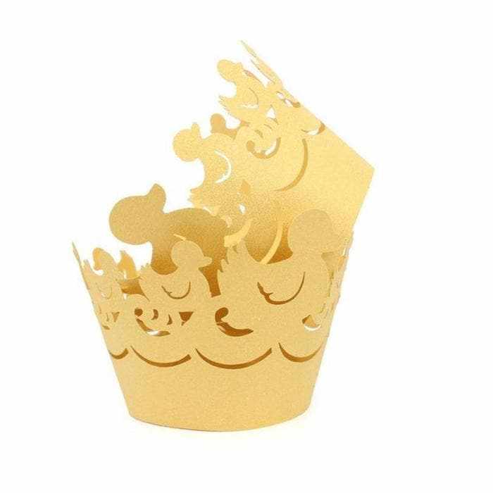 Pearly Yellow-Gold Duck Cupcake Wrappers & Liners | 25 PC Set