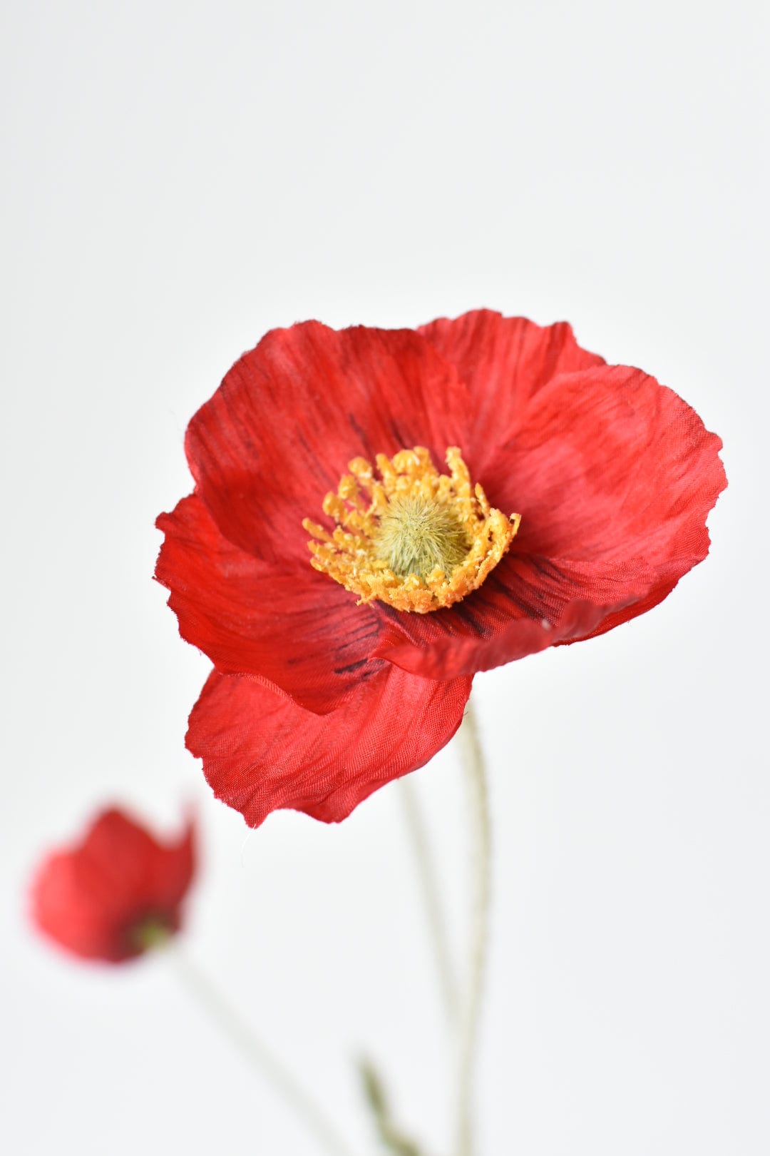 24&#x22; Faux Red Poppy Stem