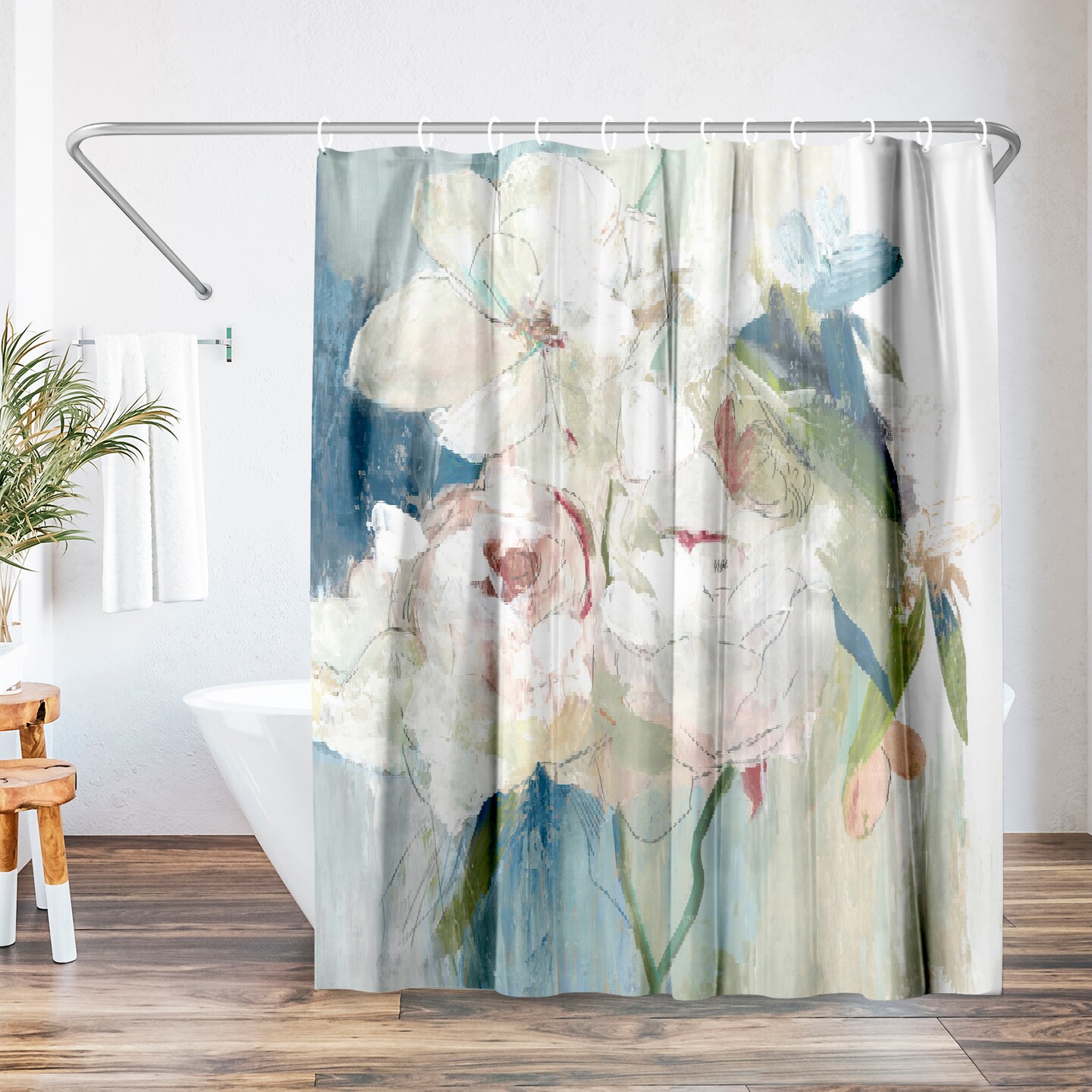 Americanflat 71&#x22; x 74&#x22; Shower Curtain, Blissful Peony I by PI Creative Art