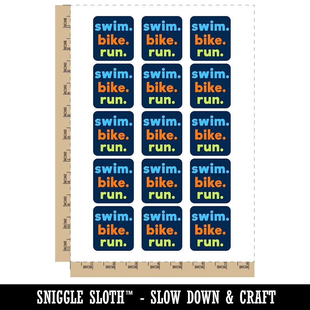 Swim Bike Run Words Triathlon Temporary Tattoo Water Resistant Fake Body Art Set Collection (1 Sheet)
