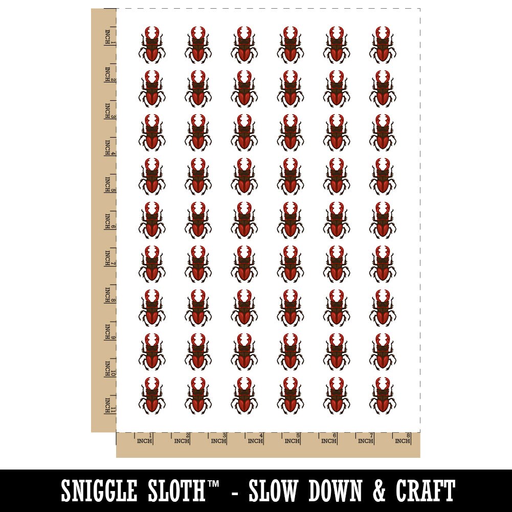 Stag Beetle Temporary Tattoo Water Resistant Fake Body Art Set Collection (1 Sheet)