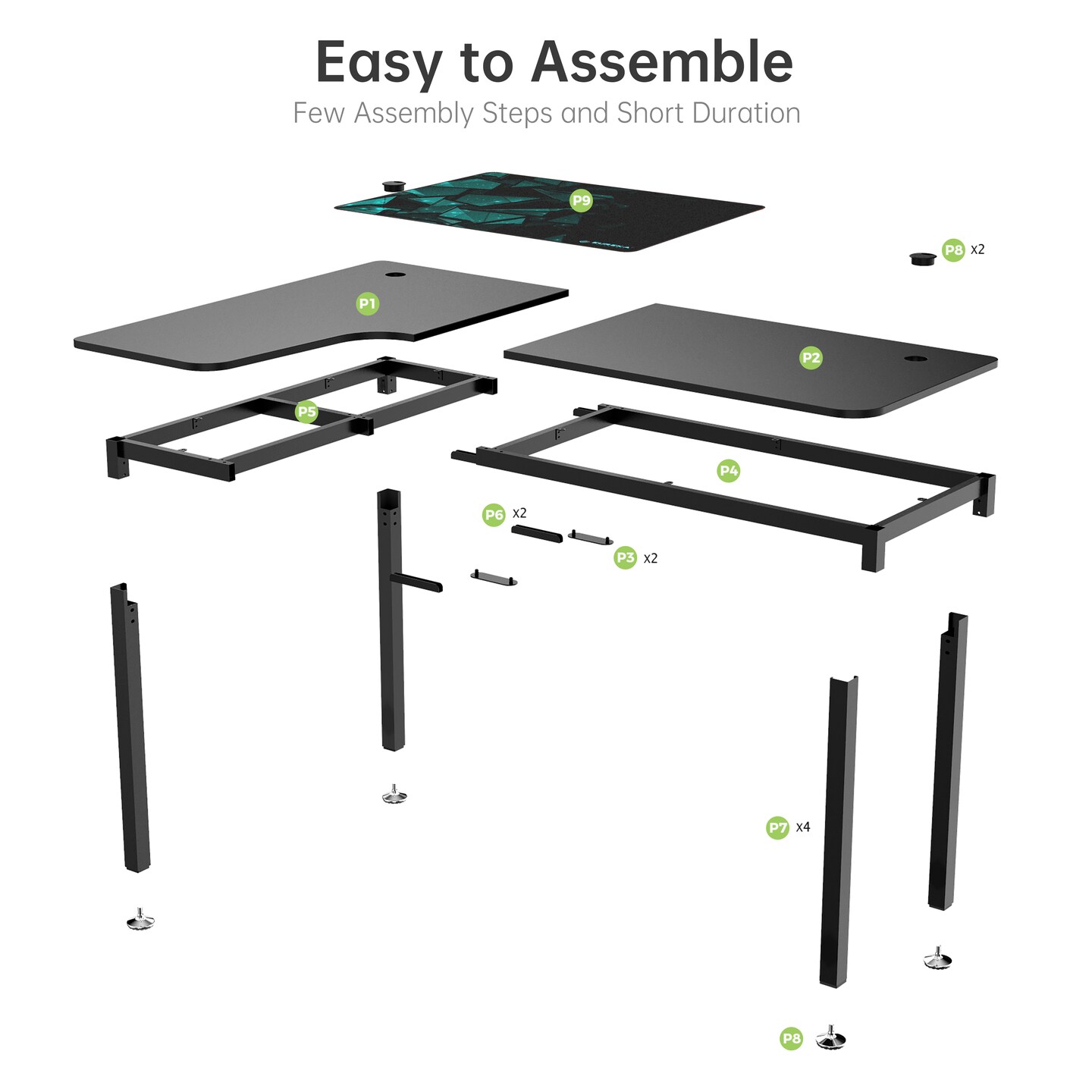 Eureka Ergonomic 60x23 L Shaped Office Desk