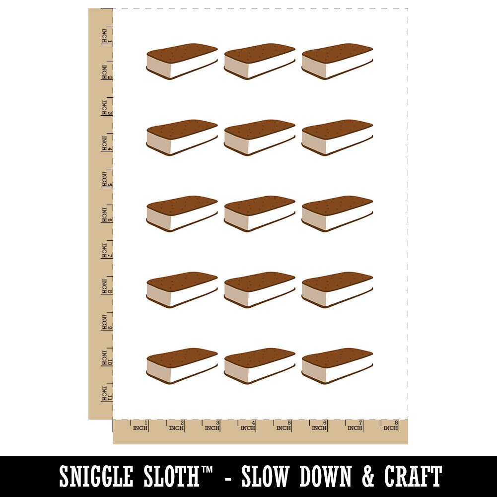 Ice Cream Sandwich Chocolate and Vanilla Temporary Tattoo Water Resistant Fake Body Art Set Collection (1 Sheet)