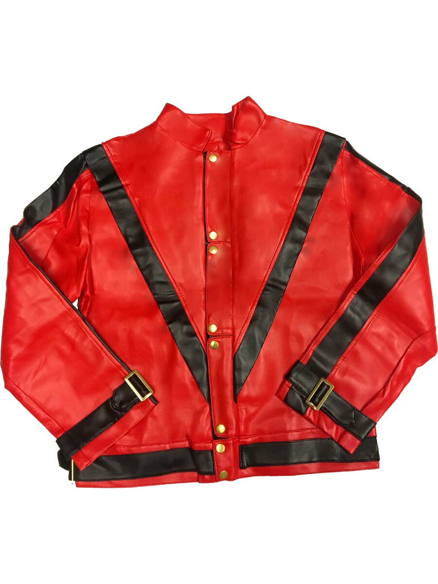 Adult Mens Michael Jackson Thriller Red Pleather Jacket 