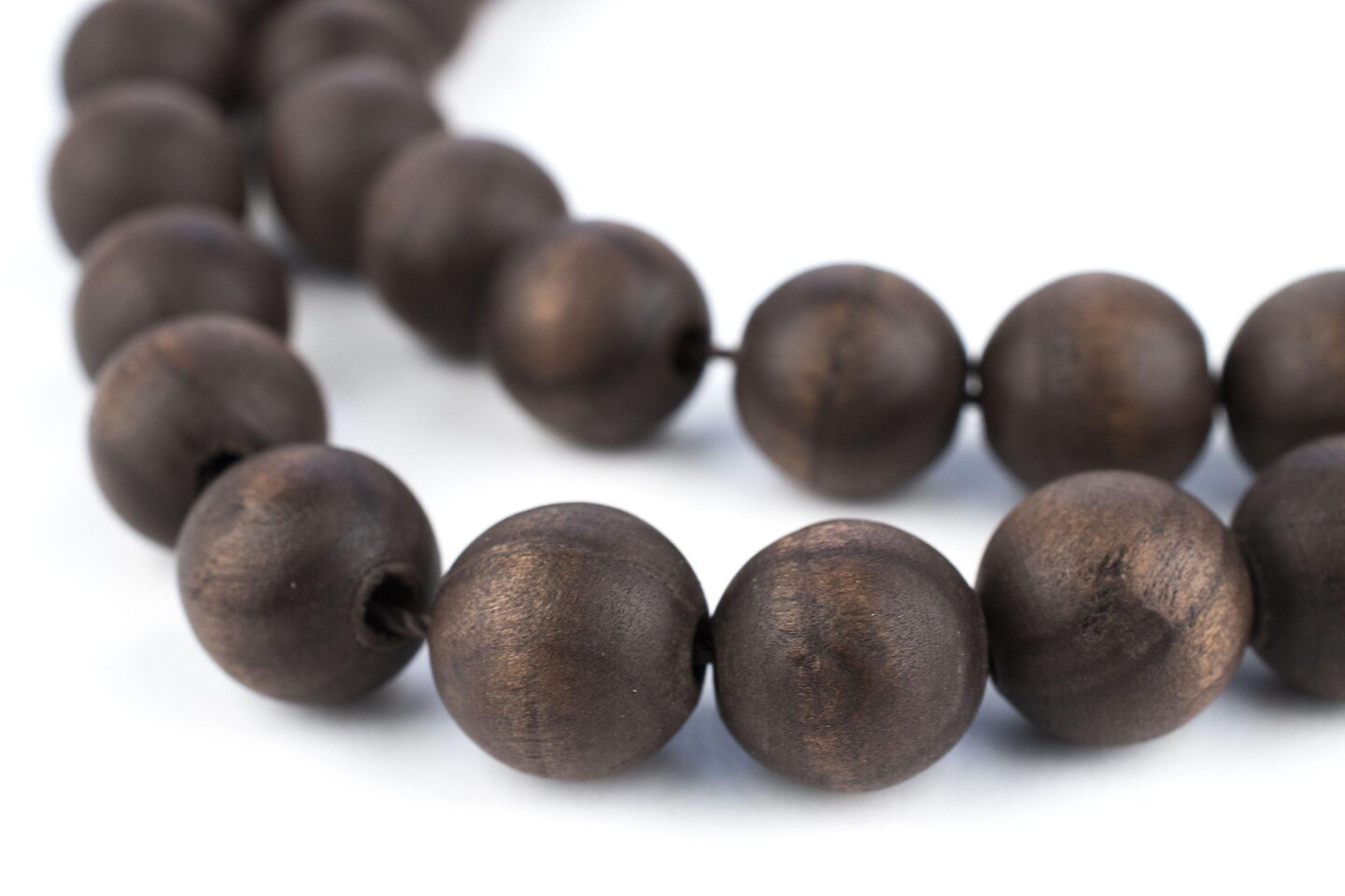 Olive Wood Beads - Full Strand of Round Christian Rosary Prayer Beads - The Bead Chest (12mm, Vintage)