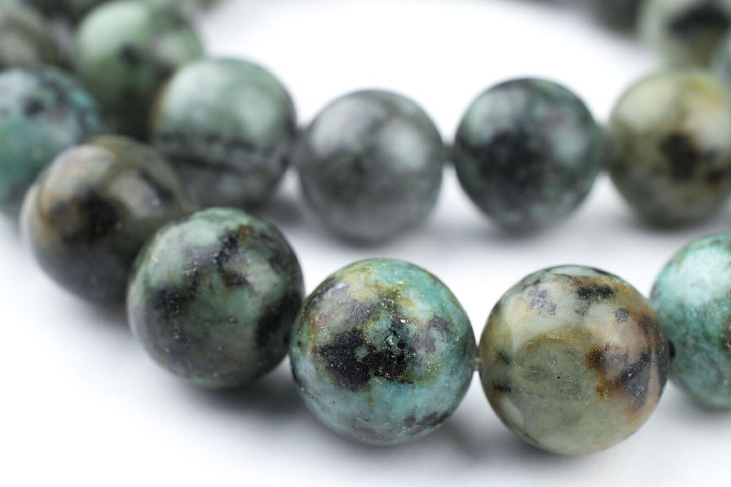 12mm African Turquoise Beads - Full Strand of Genuine Authentic Gemstone Beads - The Bead Chest (Polished)
