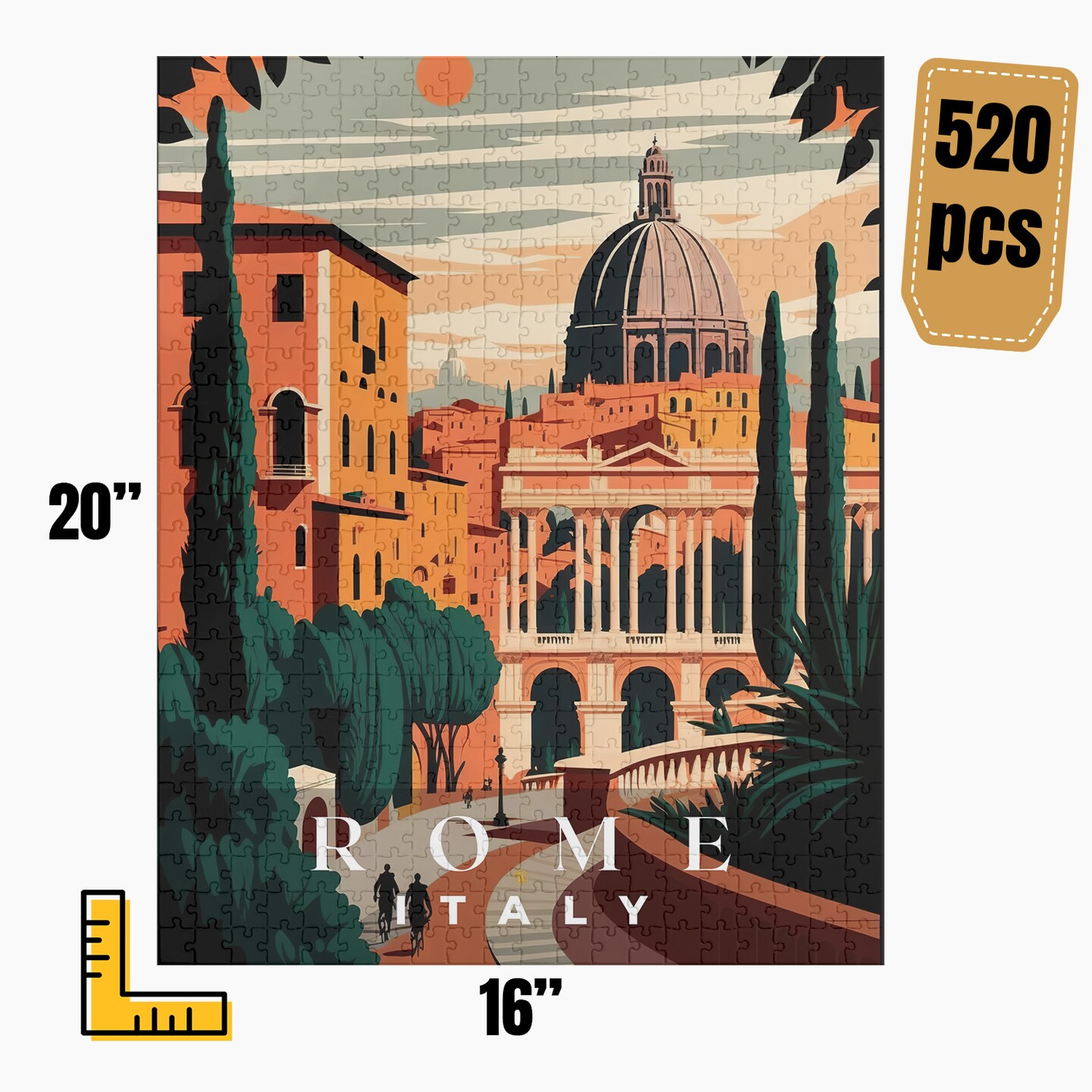 Rome Jigsaw Puzzle, Family Game, Holiday Gift | S1 product 4